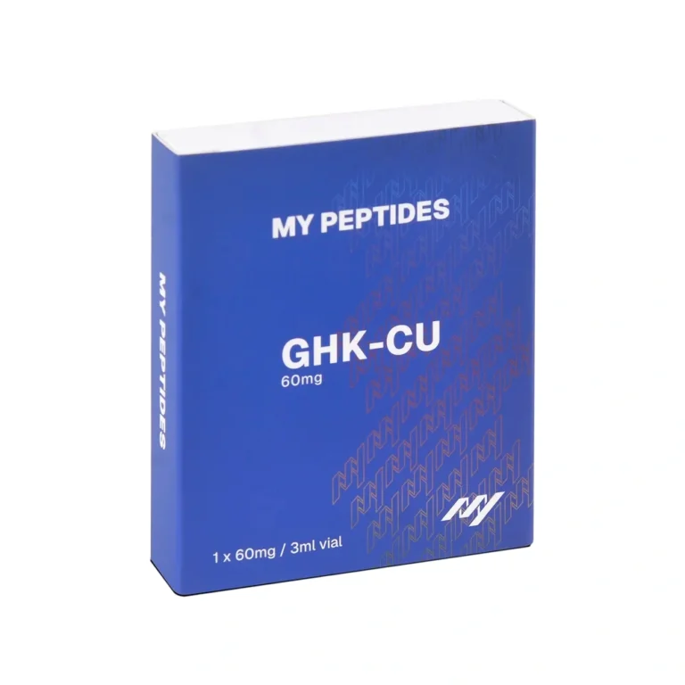 MY PEPTIDES GHK-Cu packaging, shown as a catalogue comparison example.
